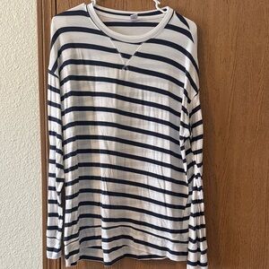 Old Navy Navy & White Striped Long Sleeve Tee